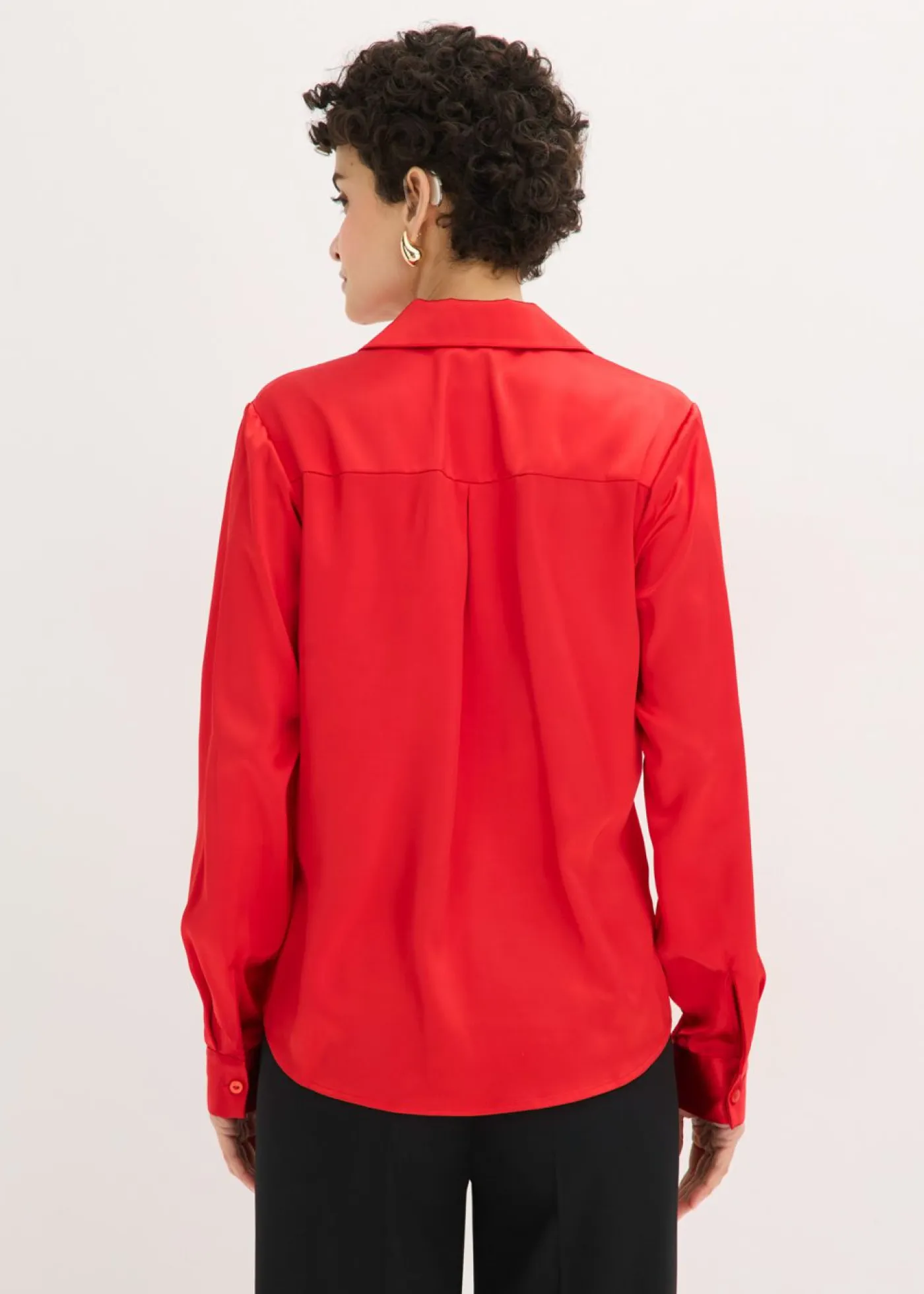 Clearance Blusa de satén fino Mujer Camisas Y Blusas