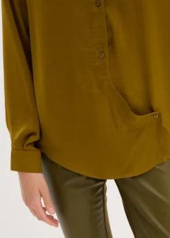Online Blusa de satén fluido Mujer Esenciales|Camisas Y Blusas