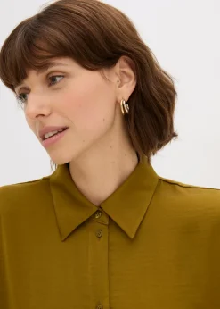 Online Blusa de satén fluido Mujer Esenciales|Camisas Y Blusas