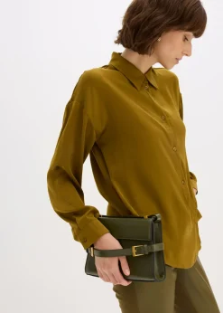 Online Blusa de satén fluido Mujer Esenciales|Camisas Y Blusas