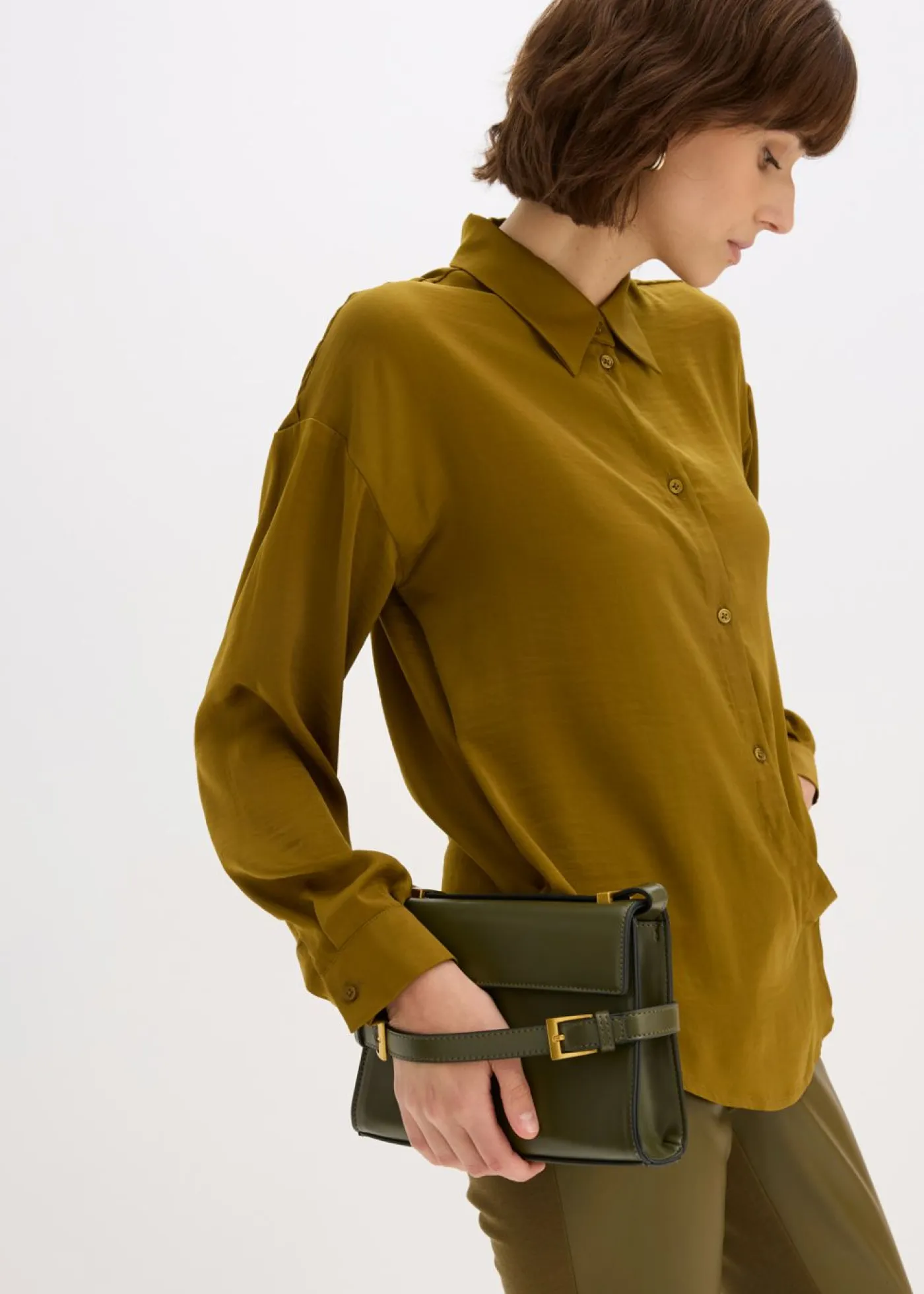 Online Blusa de satén fluido Mujer Esenciales|Camisas Y Blusas