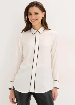 Best Blusa de satén fluido Mujer Camisas Y Blusas