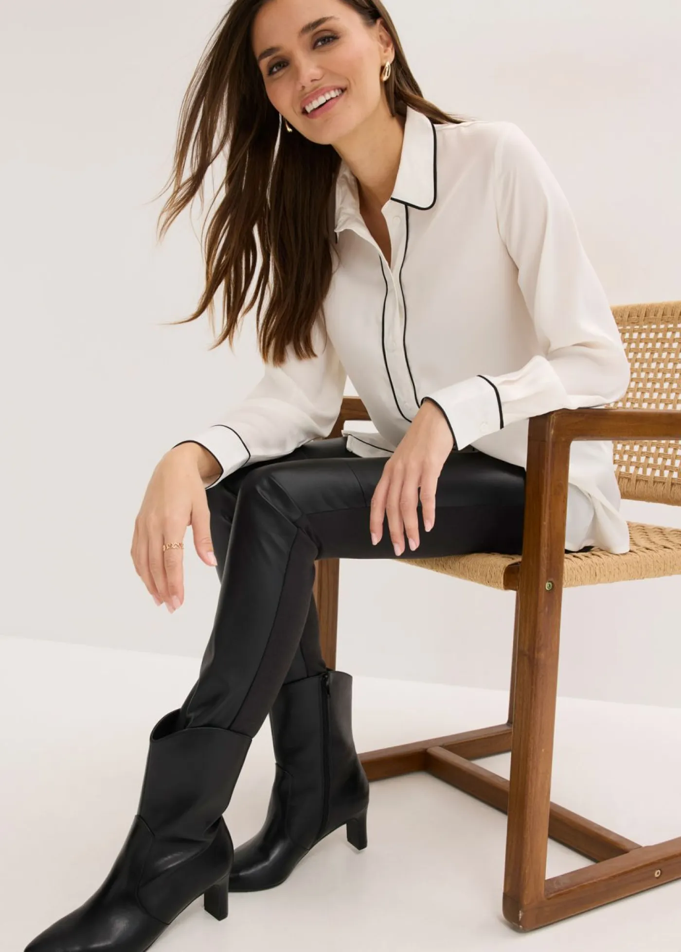 Best Blusa de satén fluido Mujer Camisas Y Blusas