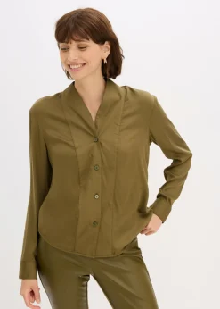 New Blusa de satén fluido Mujer Camisas Y Blusas