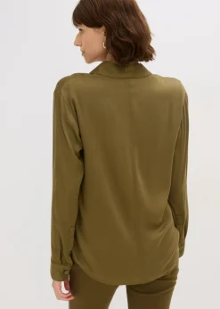 New Blusa de satén fluido Mujer Camisas Y Blusas