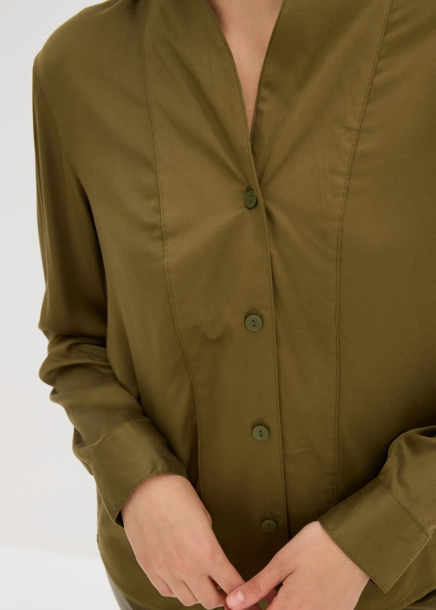 New Blusa de satén fluido Mujer Camisas Y Blusas
