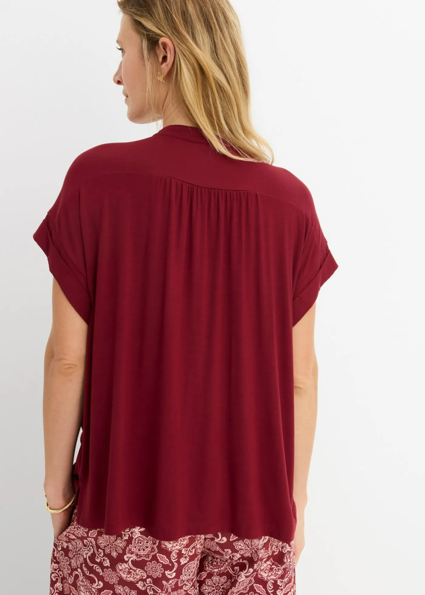 Discount Blusa de suave mezcla de viscosa Mujer Camisetas