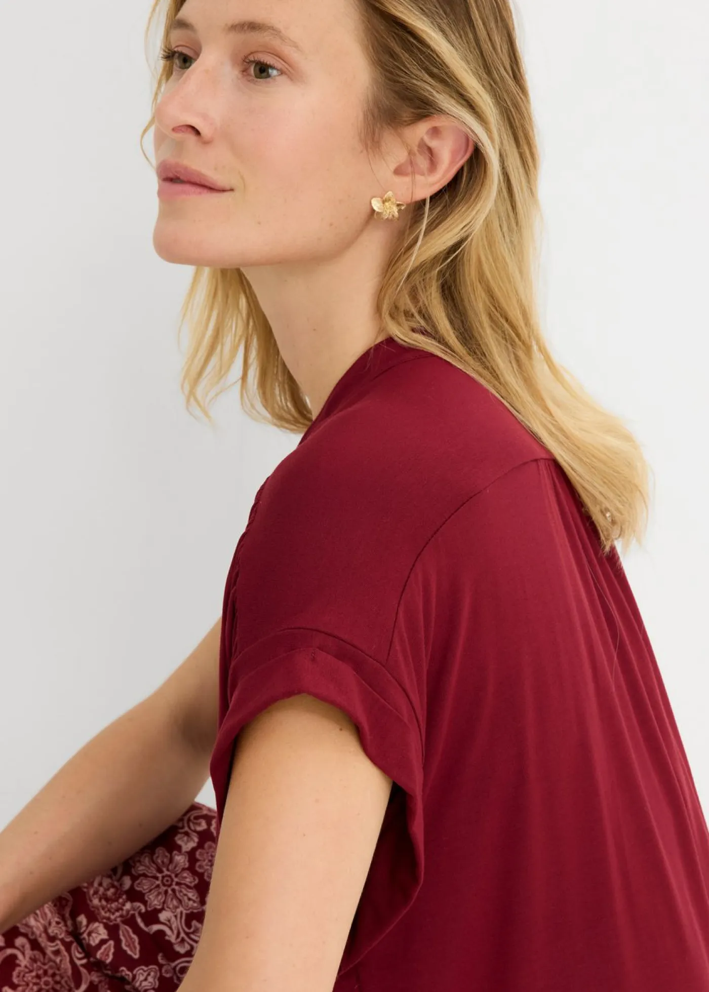 Discount Blusa de suave mezcla de viscosa Mujer Camisetas