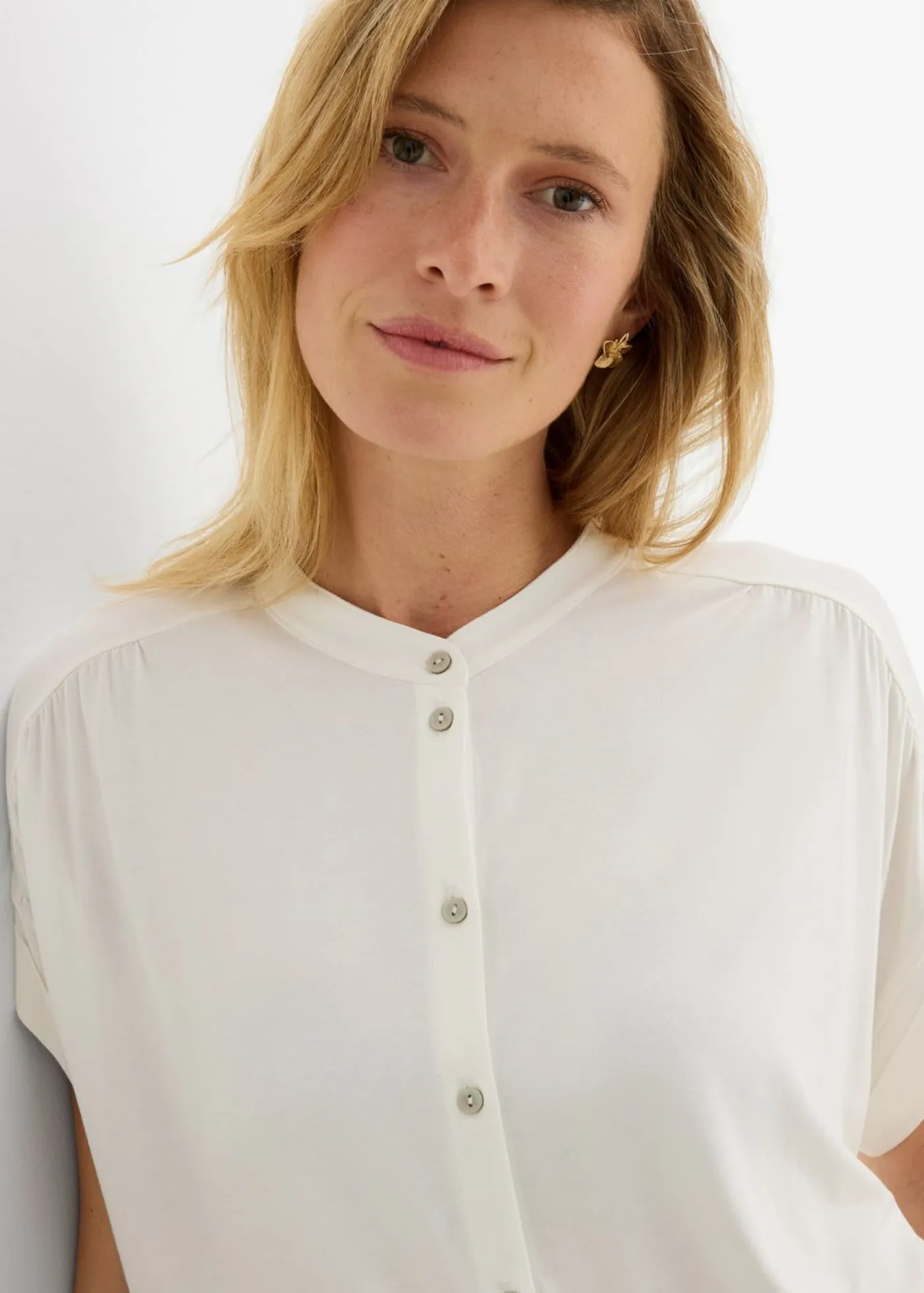 Outlet Blusa de suave mezcla de viscosa Mujer Camisetas