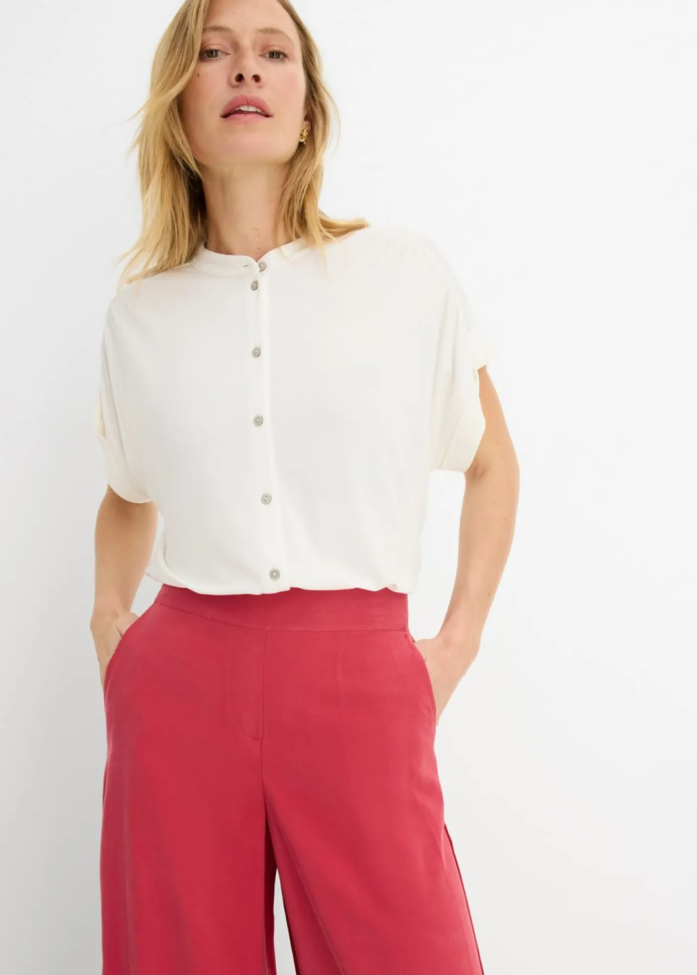 Outlet Blusa de suave mezcla de viscosa Mujer Camisetas