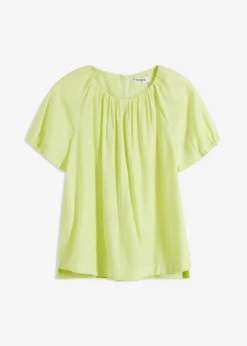 Blusa de tejido arrugado estructurado Mujer Camisas Y Blusas|Camisetas