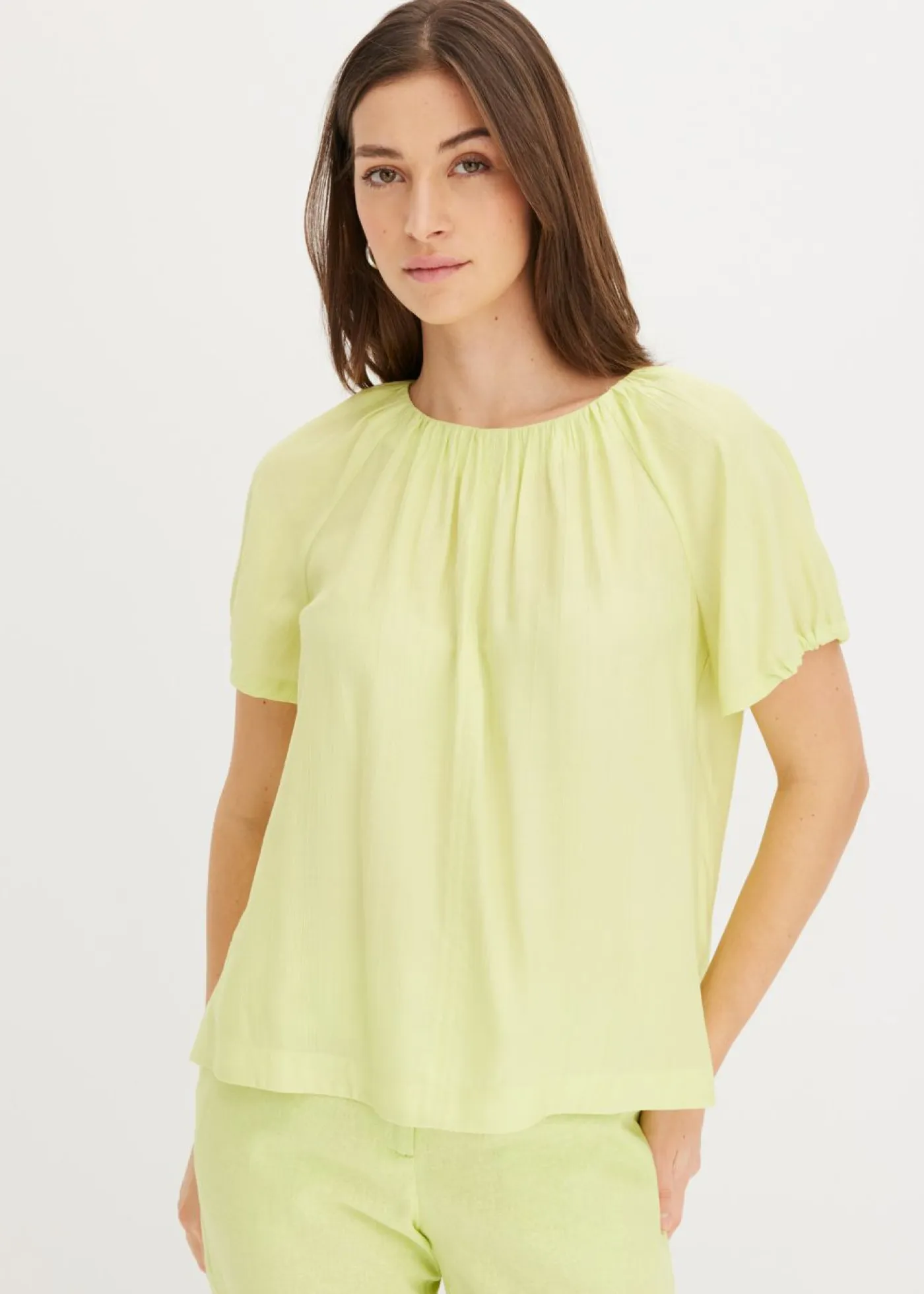 Blusa de tejido arrugado estructurado Mujer Camisas Y Blusas|Camisetas