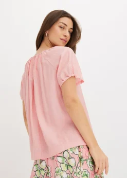 Clearance Blusa de tejido arrugado estructurado Mujer Camisas Y Blusas|Camisetas