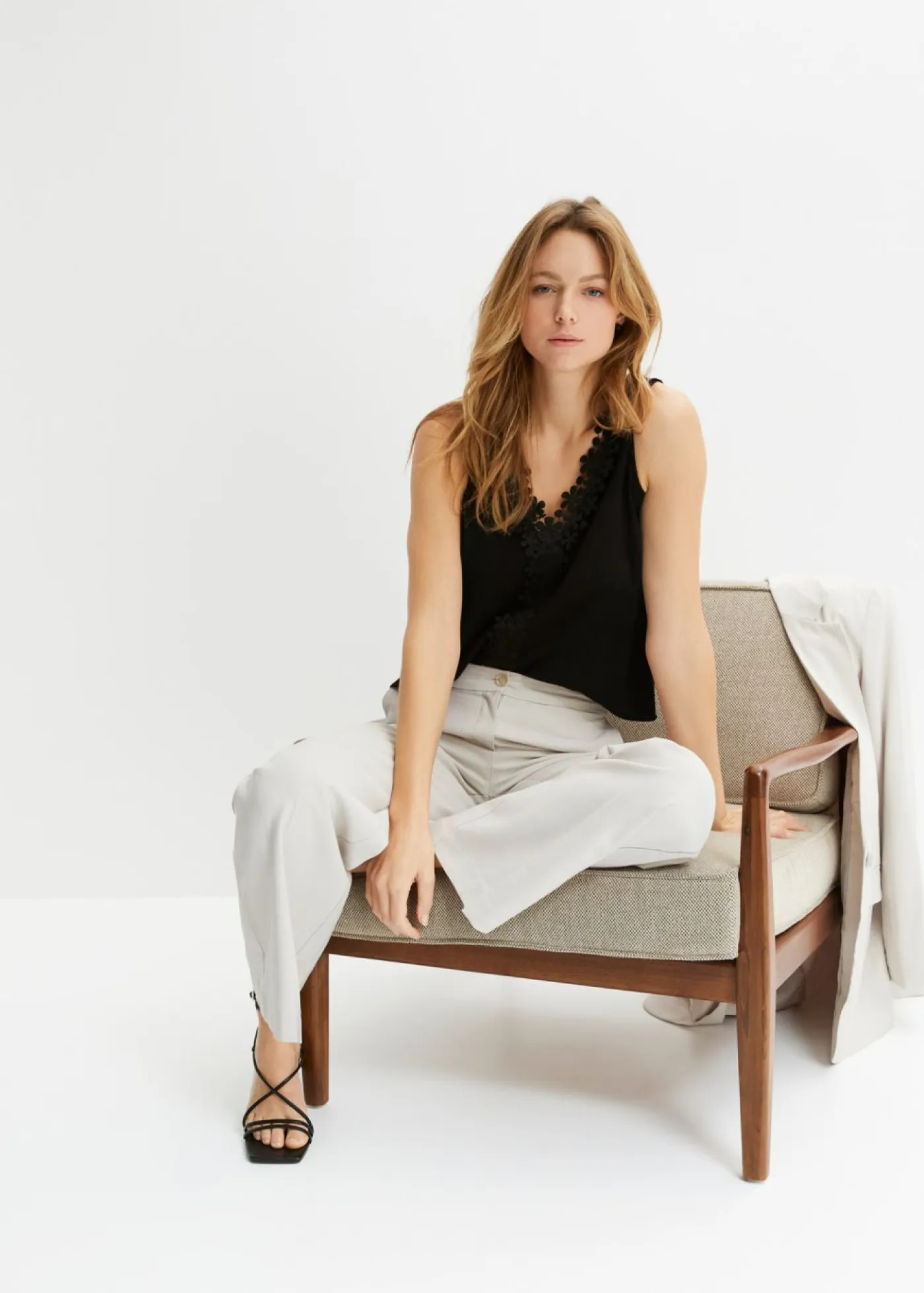 Online Blusa de tejido arrugado estructurado Mujer Camisas Y Blusas|Camisetas