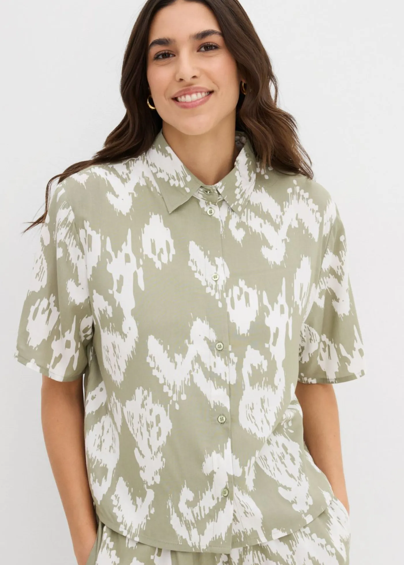 Best Blusa de viscosa con estampado étnico Mujer Camisas Y Blusas