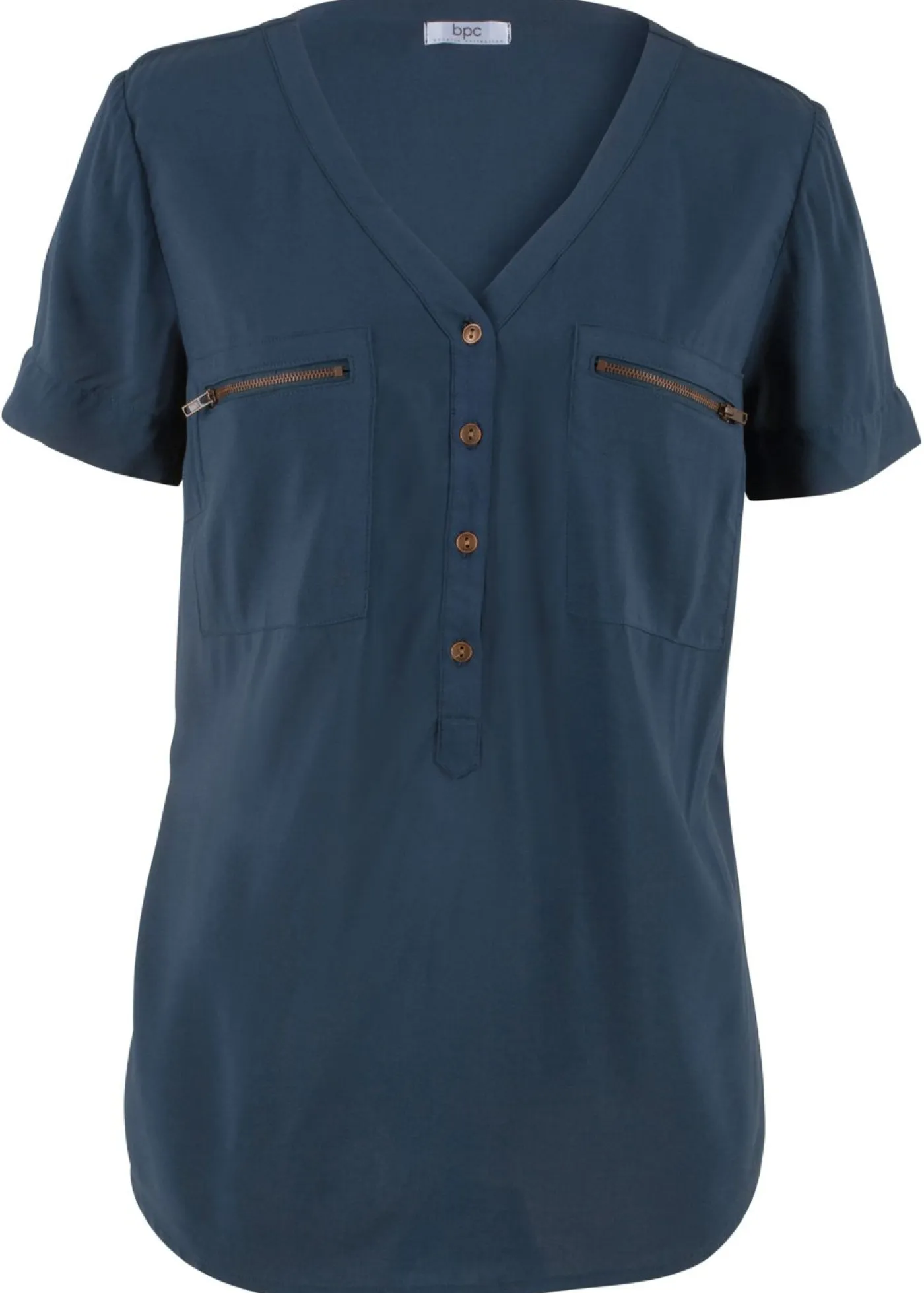 Outlet Blusa de viscosa con manga corta Mujer Camisas Y Blusas