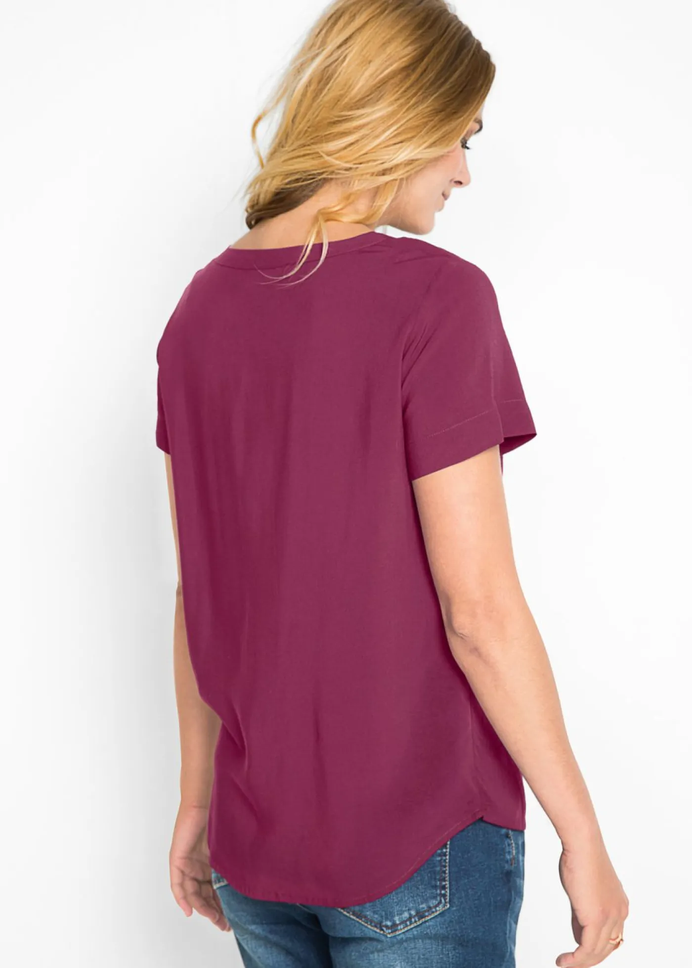New Blusa de viscosa con manga corta Mujer Camisas Y Blusas