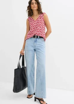 Sale Blusa de viscosa fluida Mujer Camisas Y Blusas|Camisetas