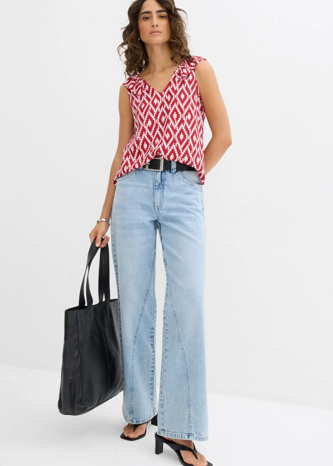 Sale Blusa de viscosa fluida Mujer Camisas Y Blusas|Camisetas