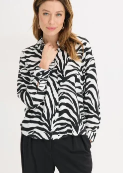 Outlet Blusa de viscosa fluida Mujer Camisas Y Blusas