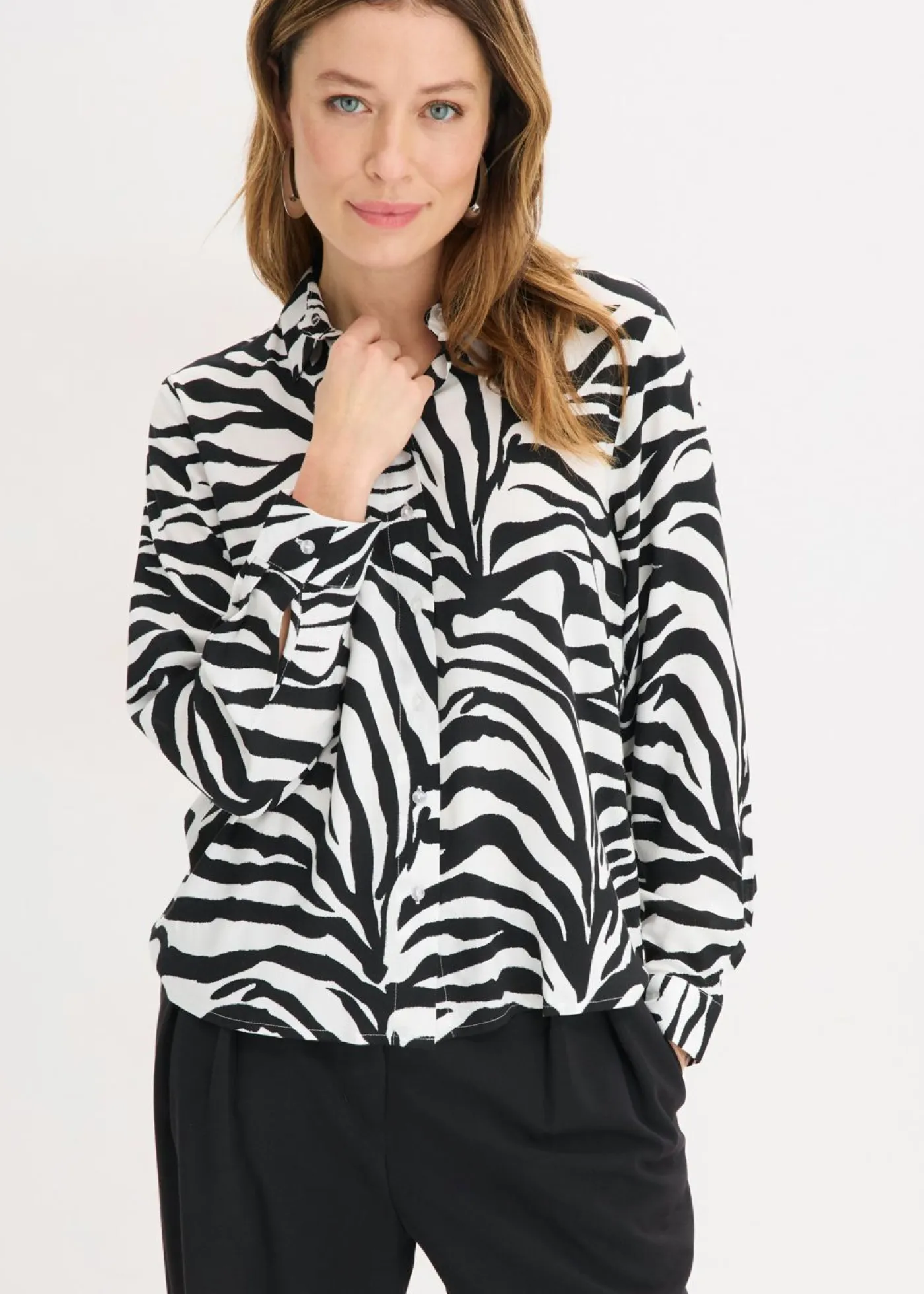 Outlet Blusa de viscosa fluida Mujer Camisas Y Blusas
