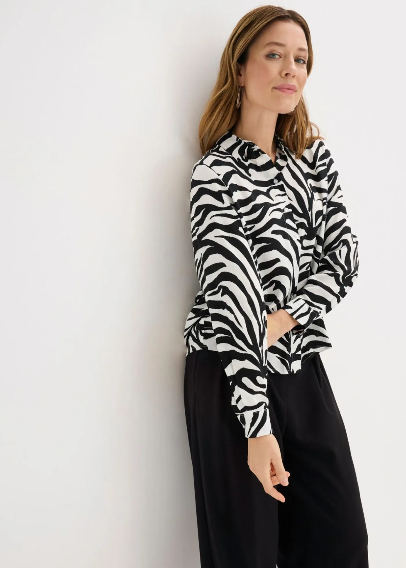 Outlet Blusa de viscosa fluida Mujer Camisas Y Blusas