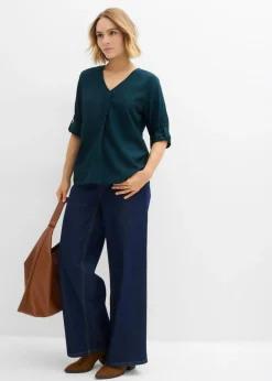 Hot Blusa de viscosa fluida Mujer Camisas Y Blusas
