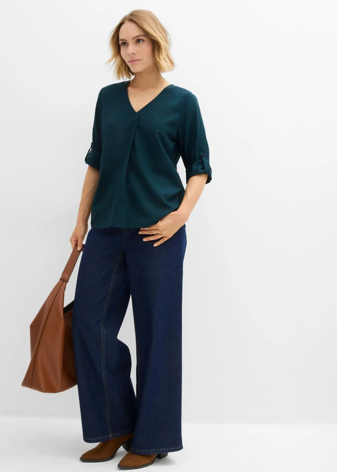 Hot Blusa de viscosa fluida Mujer Camisas Y Blusas