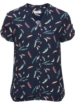 Sale Blusa de viscosa fluida con manga corta Mujer Camisas Y Blusas