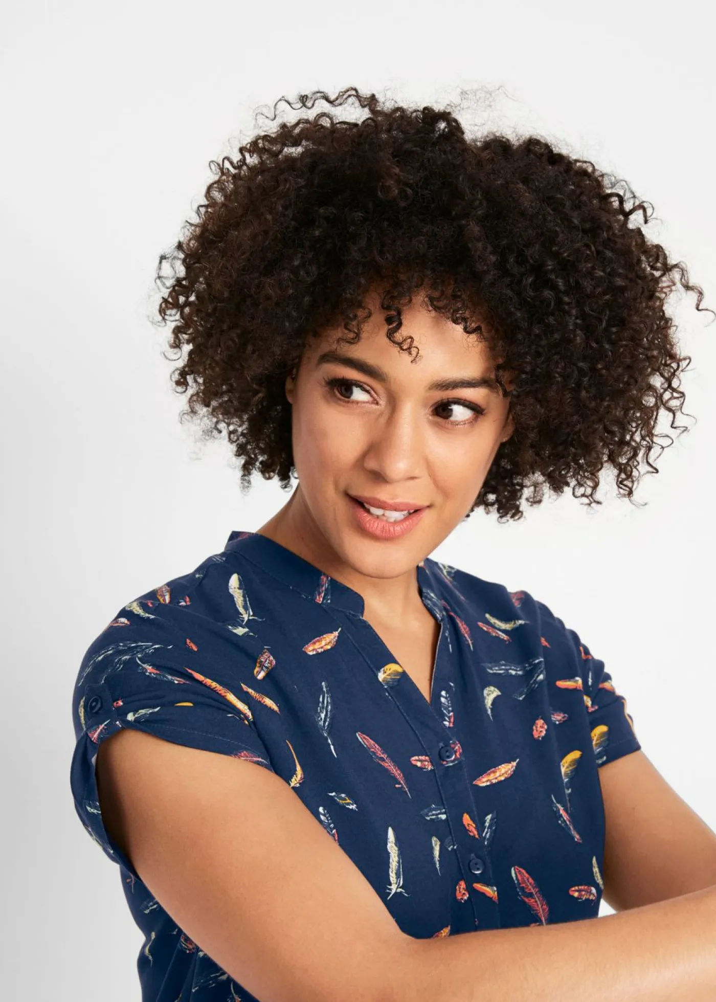 Sale Blusa de viscosa fluida con manga corta Mujer Camisas Y Blusas