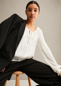 Blusa de viscosa suave Mujer Camisas Y Blusas