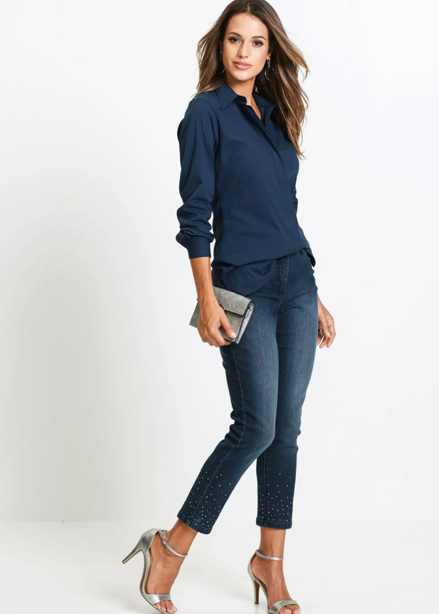 Sale Blusa elástica larga Mujer Camisas Y Blusas