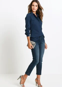 Online Blusa elástica larga Mujer Camisas Y Blusas