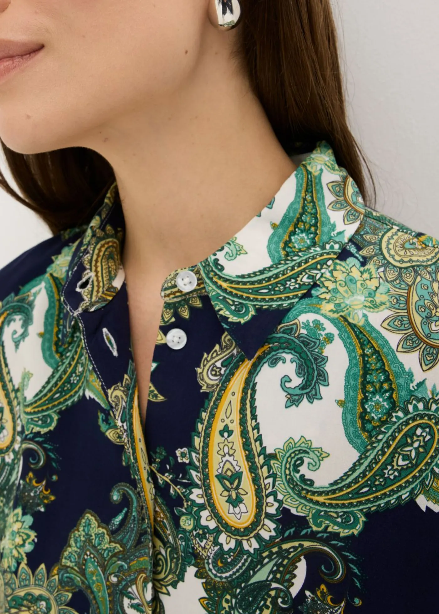 Sale Blusa estampada de viscosa fluida Mujer Conjuntos De Ropa|Camisas Y Blusas