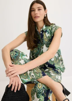 Sale Blusa estampada de viscosa fluida Mujer Conjuntos De Ropa|Camisas Y Blusas