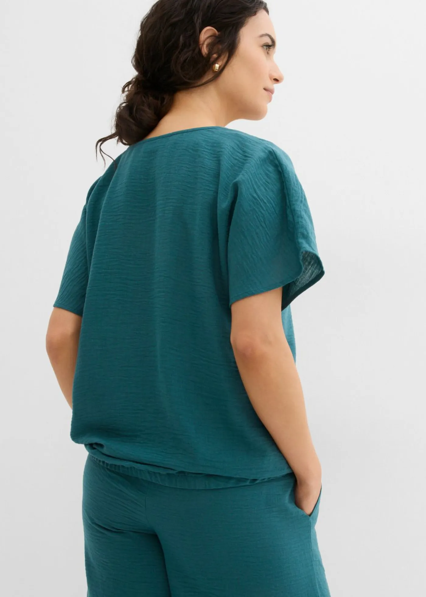 Sale Blusa holgada con dobladillo elástico Mujer Camisas Y Blusas