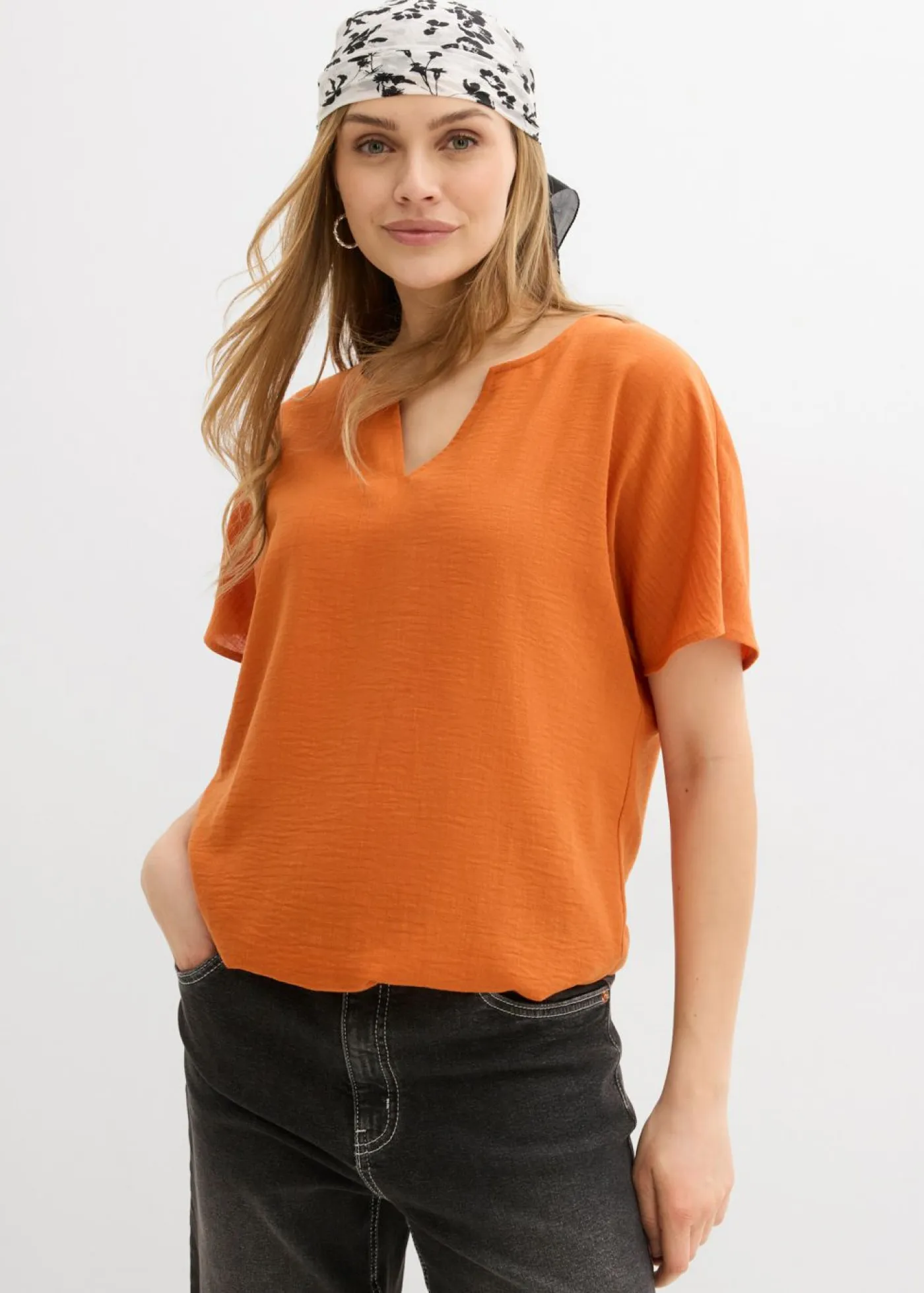 Sale Blusa holgada con dobladillo elástico Mujer Camisas Y Blusas