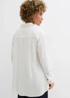 Outlet Blusa holgada de mezcla de lino Mujer Camisas Y Blusas|Novedades