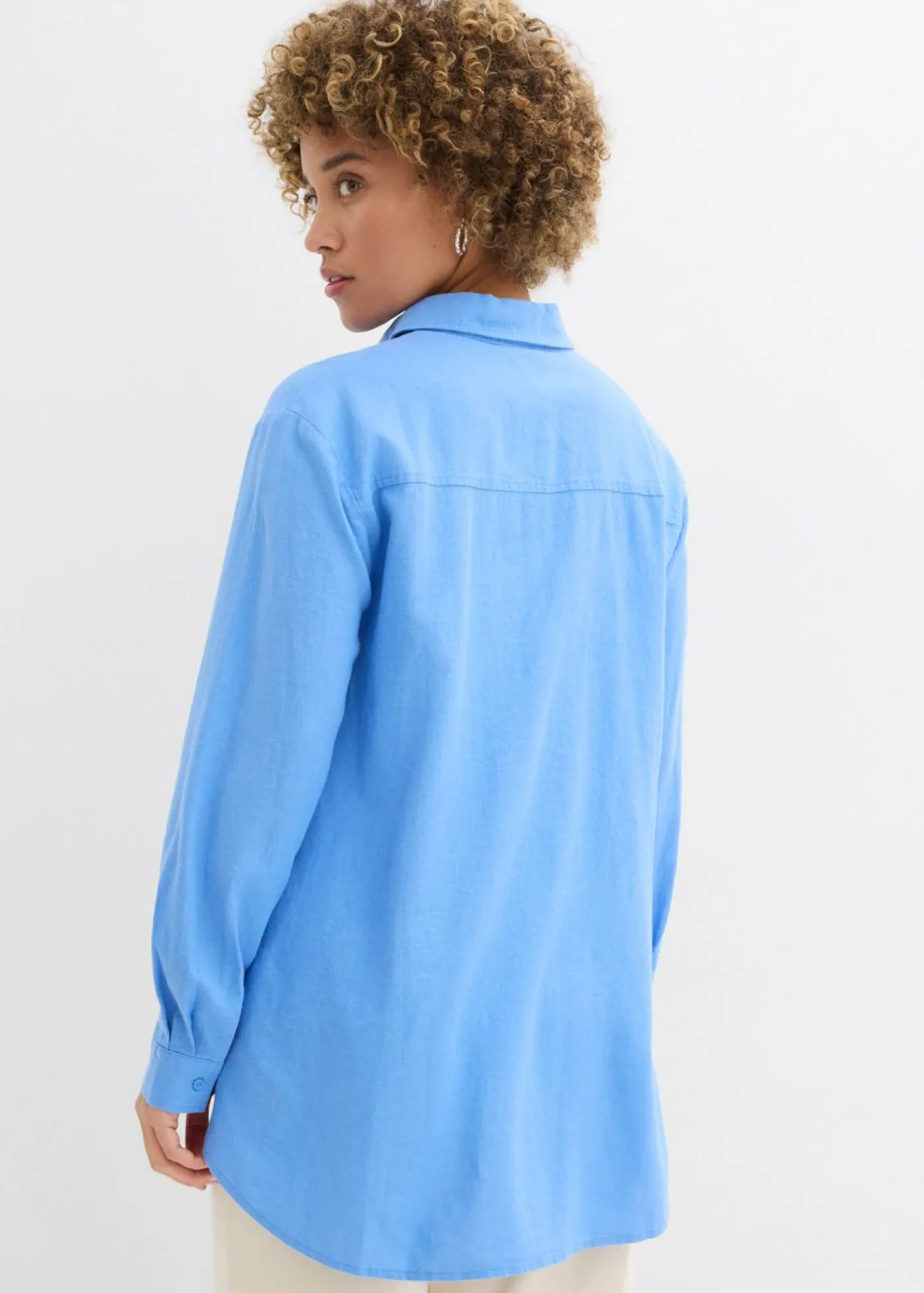 Best Blusa holgada de mezcla de lino Mujer Camisas Y Blusas|Novedades