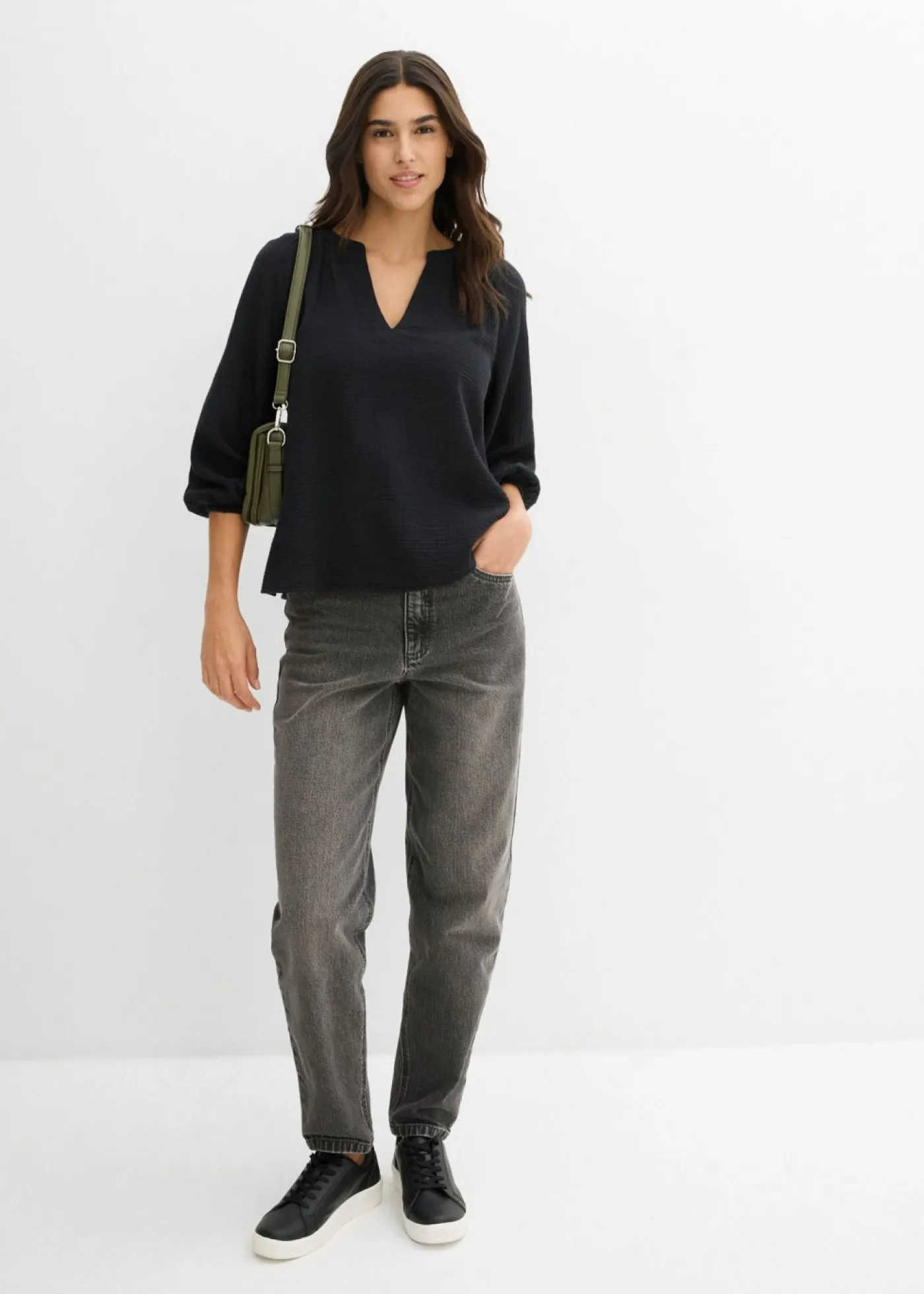 Outlet Blusa holgada de muselina Mujer Camisas Y Blusas|Novedades