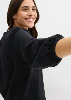 Outlet Blusa holgada de muselina Mujer Camisas Y Blusas|Novedades