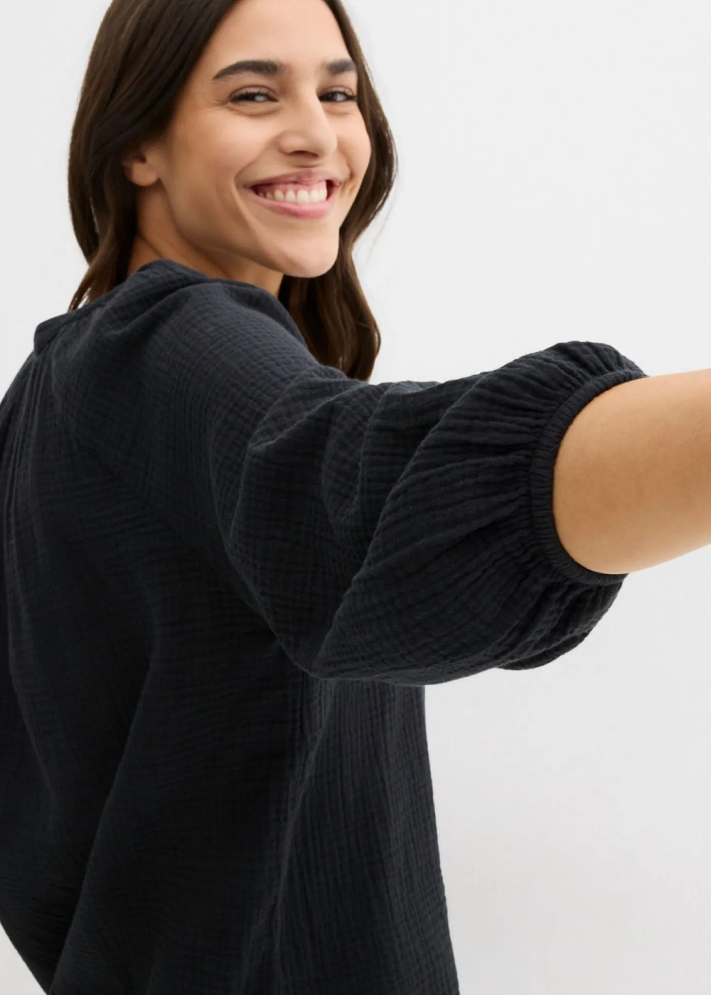 Outlet Blusa holgada de muselina Mujer Camisas Y Blusas|Novedades