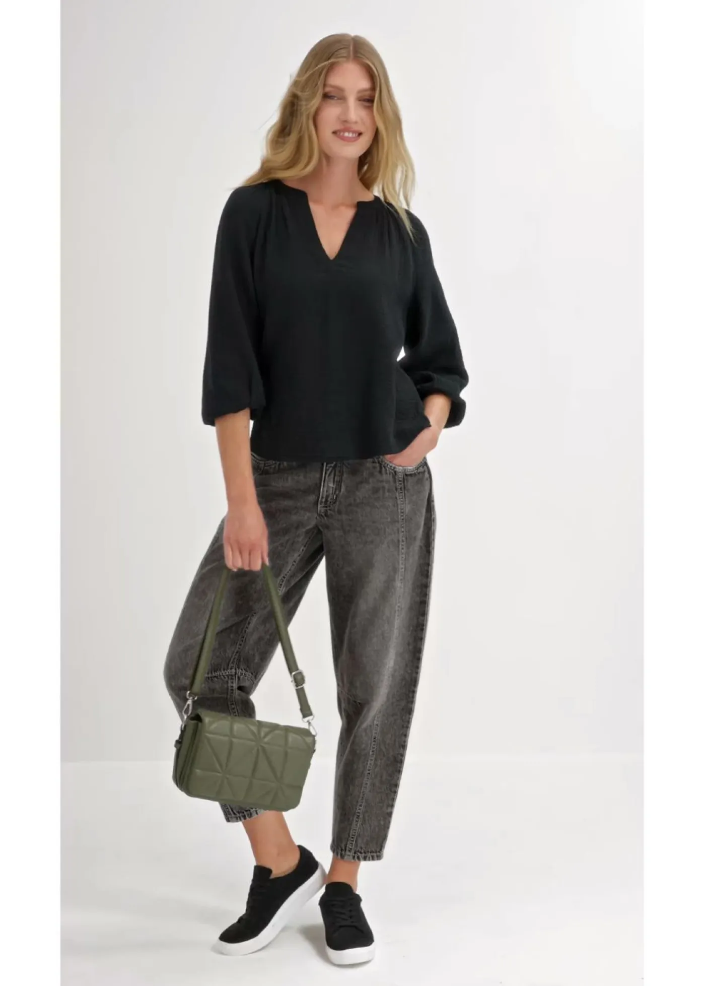 Outlet Blusa holgada de muselina Mujer Camisas Y Blusas|Novedades