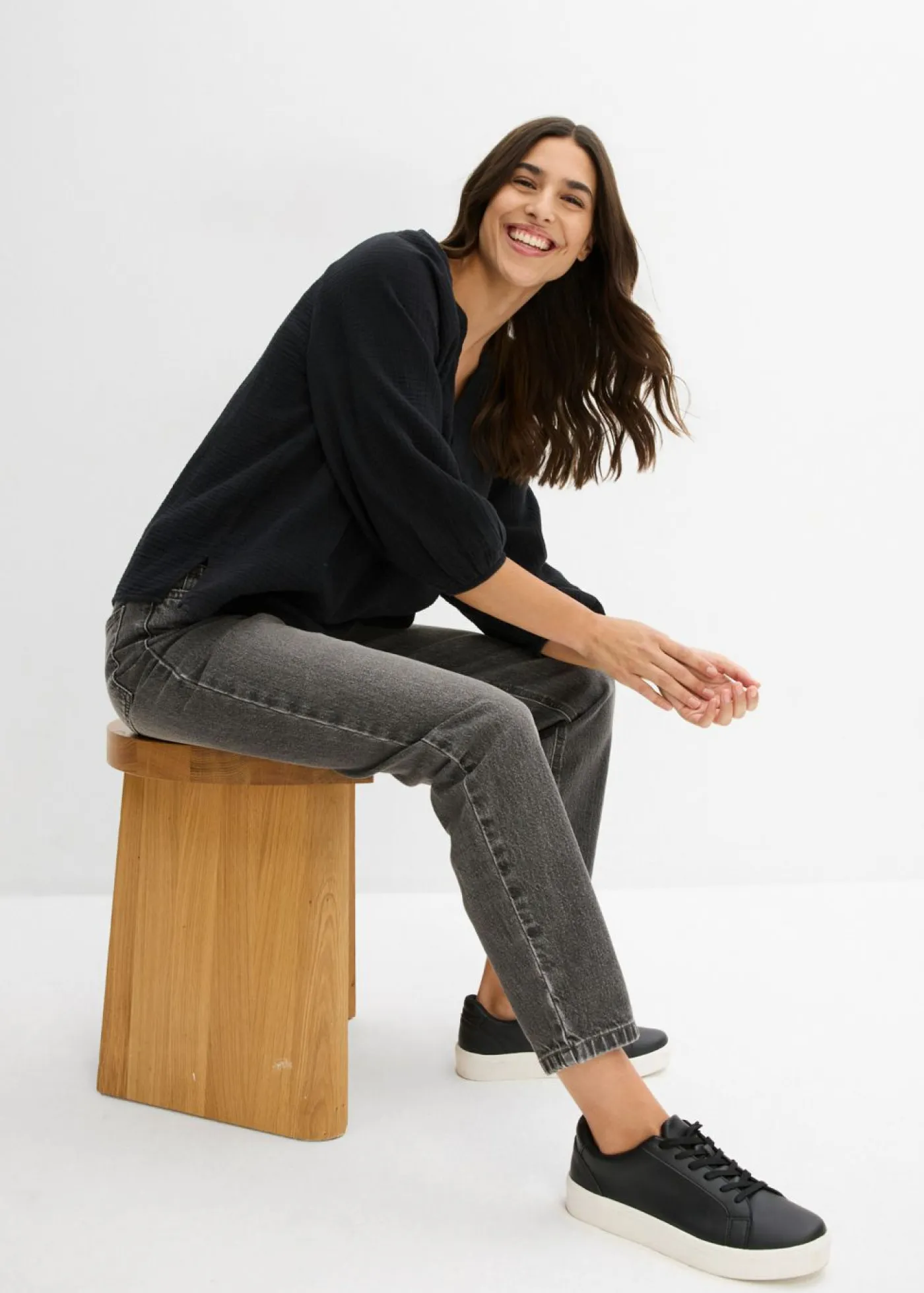 Outlet Blusa holgada de muselina Mujer Camisas Y Blusas|Novedades