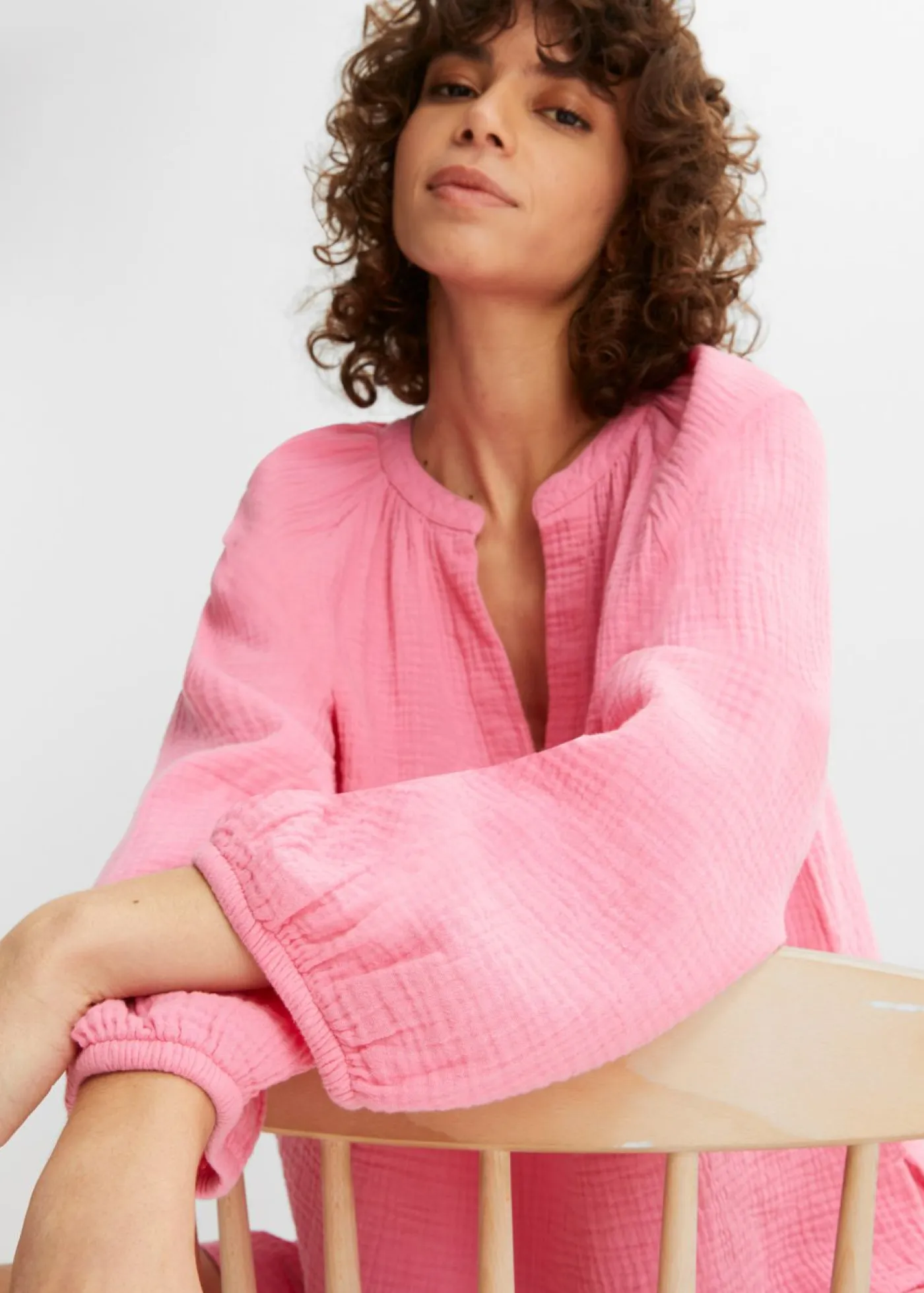 Best Blusa holgada de muselina Mujer Camisas Y Blusas|Novedades