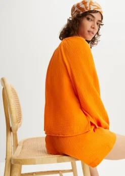 Best Blusa holgada de muselina Mujer Camisas Y Blusas|Novedades