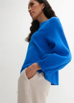 Outlet Blusa holgada de muselina Mujer Camisas Y Blusas|Novedades