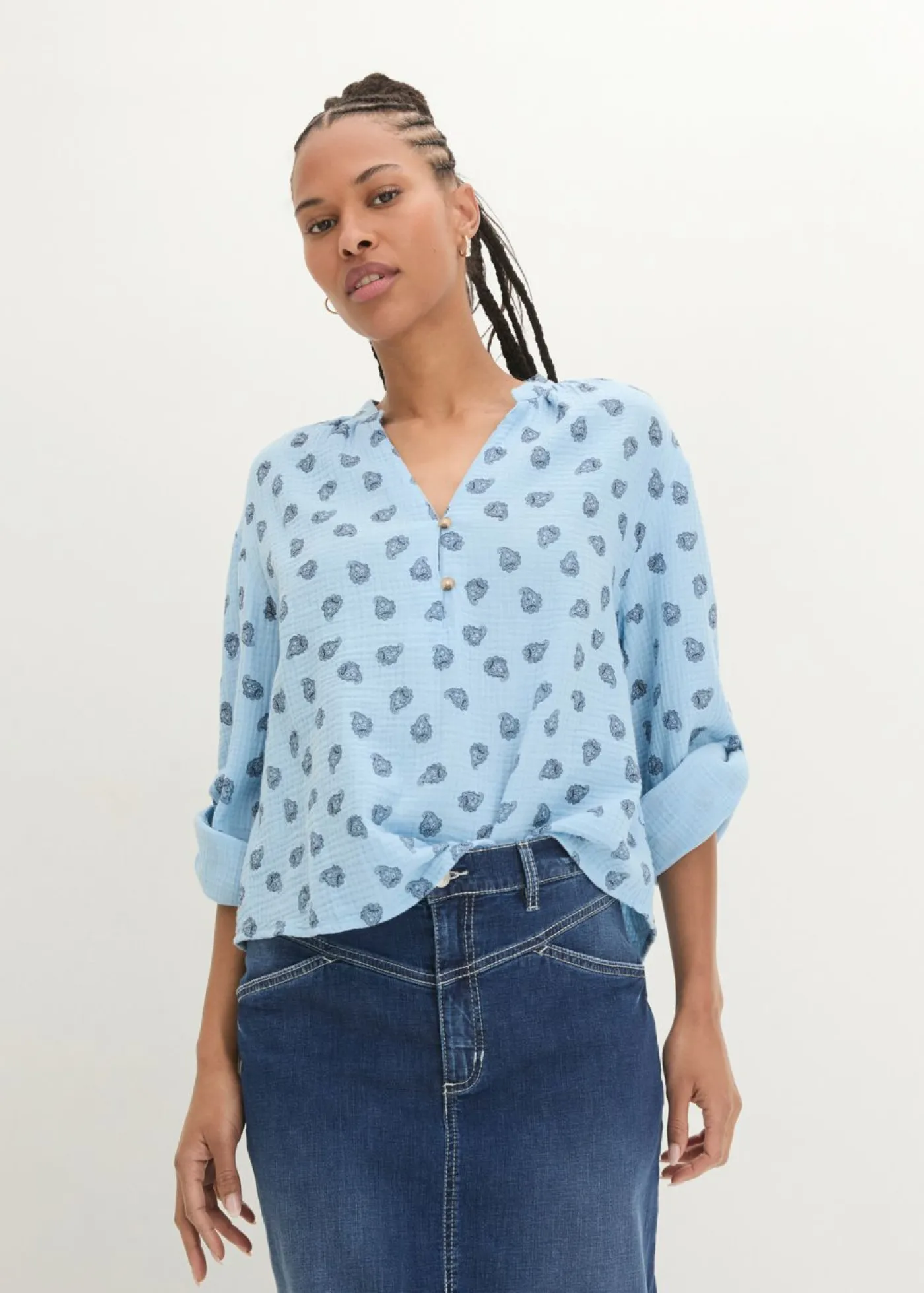 Online Blusa holgada de muselina vaporosa Mujer Camisas Y Blusas