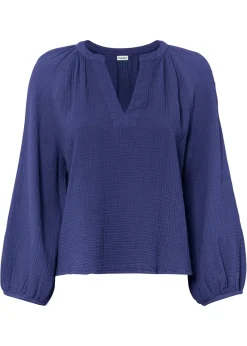 Clearance Blusa holgada de muselina Mujer Camisas Y Blusas|Novedades