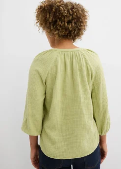 Sale Blusa holgada de muselina Mujer Novedades|Camisas Y Blusas